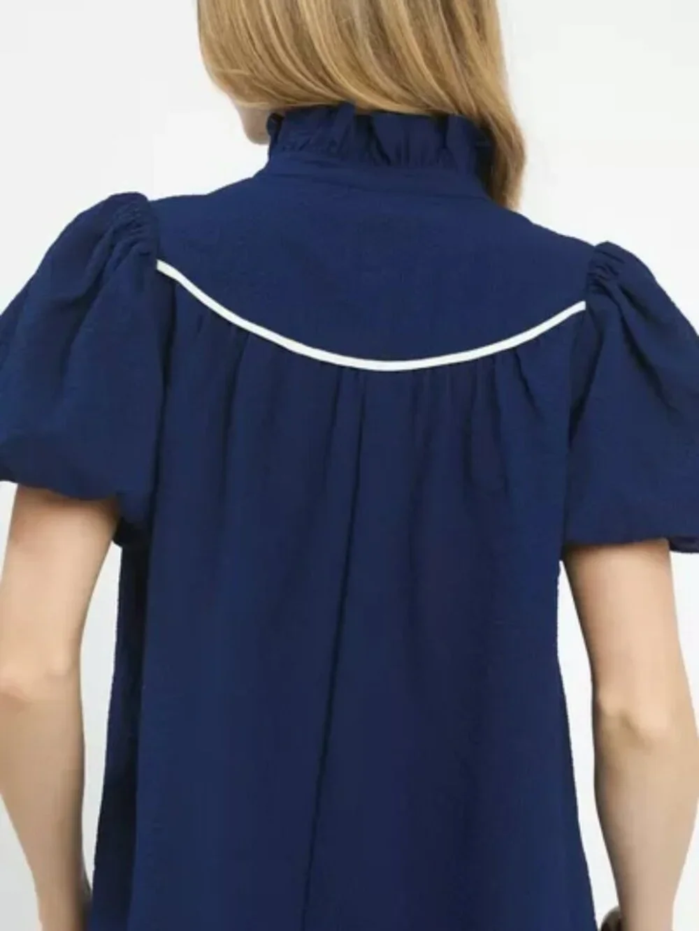 Umgee‎ Textured Puff Sleeve Blouse - Picture 3 of 4